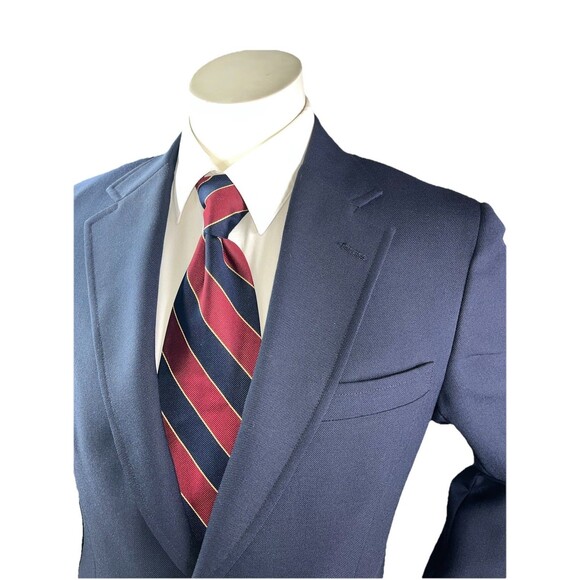Vtg Brooks Brothers 346 Mens Blazer Jacket 39R Navy Wool Gold Buttons Half Lined - Picture 2 of 14